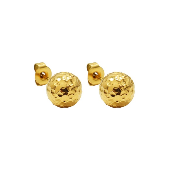 18K Gold Plated Sphere Stud Earrings*Ball Stud Earrings*Dainty Minimalist*ML - Picture 5 of 6